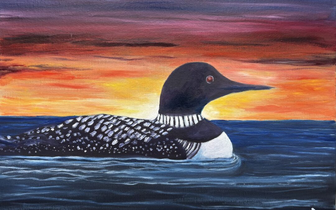 Loon in Water-Mixable Oil Paint and Sip