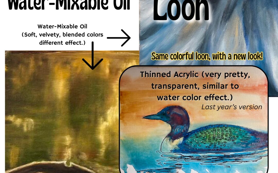 Loon in Water-Mixable Oil Paint and Sip